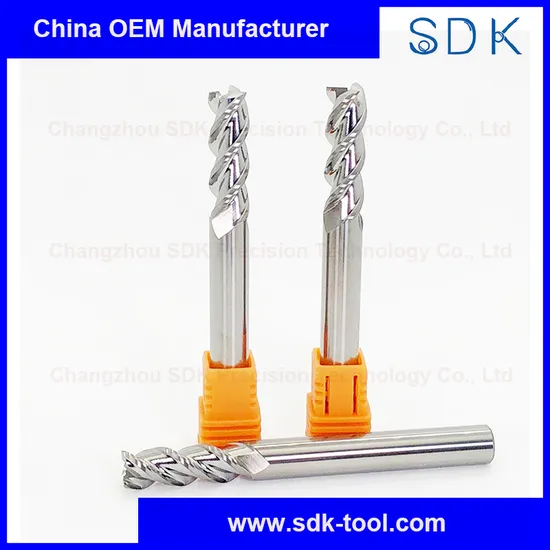 HRC55 100% Raw Material Aluminum Use CNC Tools Solid Carbide 3 Flute Square End Mill